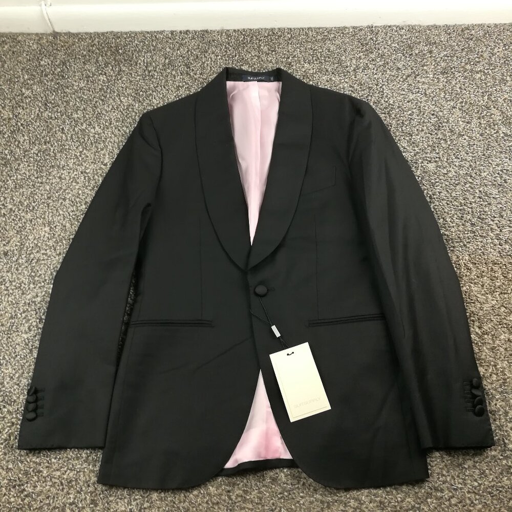 NWT 2023 Bespoke SuitSupply 34R Italian Super 130s Wool Tuxedo Suit Jacket